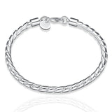 Bracelet en Argent Sterling 925 avec Chaîne Serpent 18K en Or
