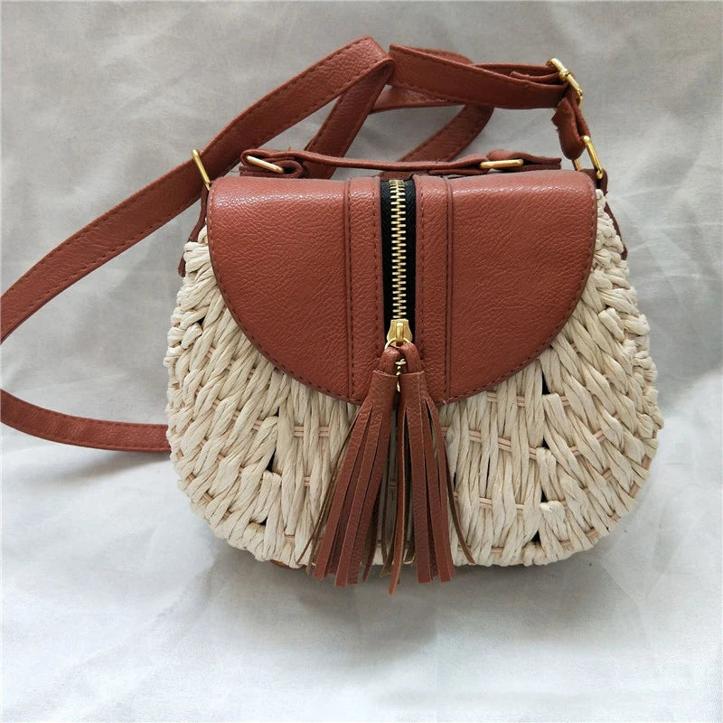 Sac bandoulière en paille élégant