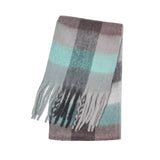 Écharpe Épaisse Hiver Femme Style Plaid Polyester Chaud à Franges Longues