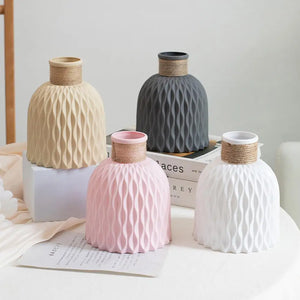 Vase Décoratif Imitation Porcelaine en Plastique Style Moderne