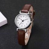 Montre femme bracelet cuir gris cadran blanc