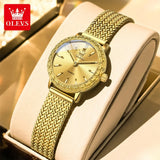 Montre femme OLEVS dorée avec cadran doré minimaliste
