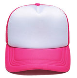 Casquette trucker maille rose vif et blanc unie Emakujitia