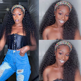 Perruque bandeau Kinky Curly en cheveux 100 % humains