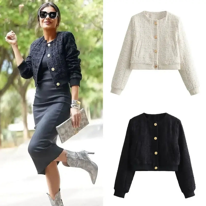 Veste en tweed courte pour femmes