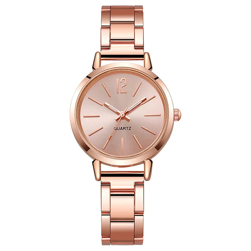 Montre femme élégante bracelet rose gold cadran rond minimaliste Emakujitia