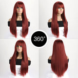 Perruque Synthétique Longue et Lisse Colorée