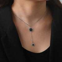 Minimalist stainless steel necklace with double pendant