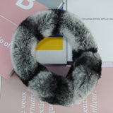 Cache-Oreilles Femme Style Hiver en Fourrure Naturelle de Lapin Rex Doux