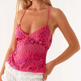 Haut Cami Paillettes Y2K Sexy pour Femmes