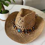 Chapeau Bohème en Paille pour Femme – Style Vintage Été et Plage