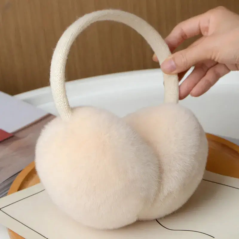 Natural Rex Rabbit Fur Earmuffs