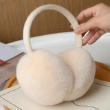 Natural Rex Rabbit Fur Earmuffs