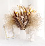 Bouquet Fleurs Séchées Pampas Queue De Lièvre Décor Bohème Maison