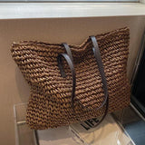 Sac à bandoulière en paille tressée pour femmes