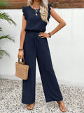 Ensemble Femme Été Haut Sans Manches Col O Pantalon Élastique