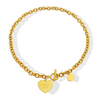 Collier Hip-Hop Épais avec Pendentif Coeur