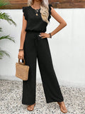 Ensemble Femme Été Haut Sans Manches Col O Pantalon Élastique