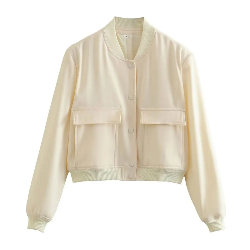 Veste Bomber Femme avec Poches Chic