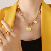 Collier Hip-Hop Épais avec Pendentif Coeur
