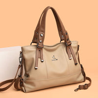 Vintage Large Capacity Faux Leather Tote Bag for Women