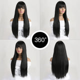 Perruque Synthétique Longue et Lisse Colorée