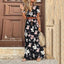 Women's Black Bohemian Floral Maxi Dress