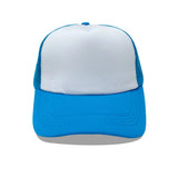 Casquette trucker maille rose fuchsia et blanc unie, vue de face