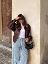Veste en cuir PU élégante pour femmes