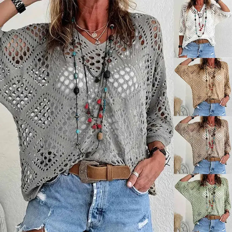 Blouse Décontractée à Manches Chauve-Souris