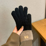 Gants Femme Tricotés Laine Cachemire Écran Tactile Intérieur Polaire Hiver