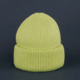 Bonnet Hiver Femme en Fourrure de Lapin Tricoté Chaud Style Minimaliste