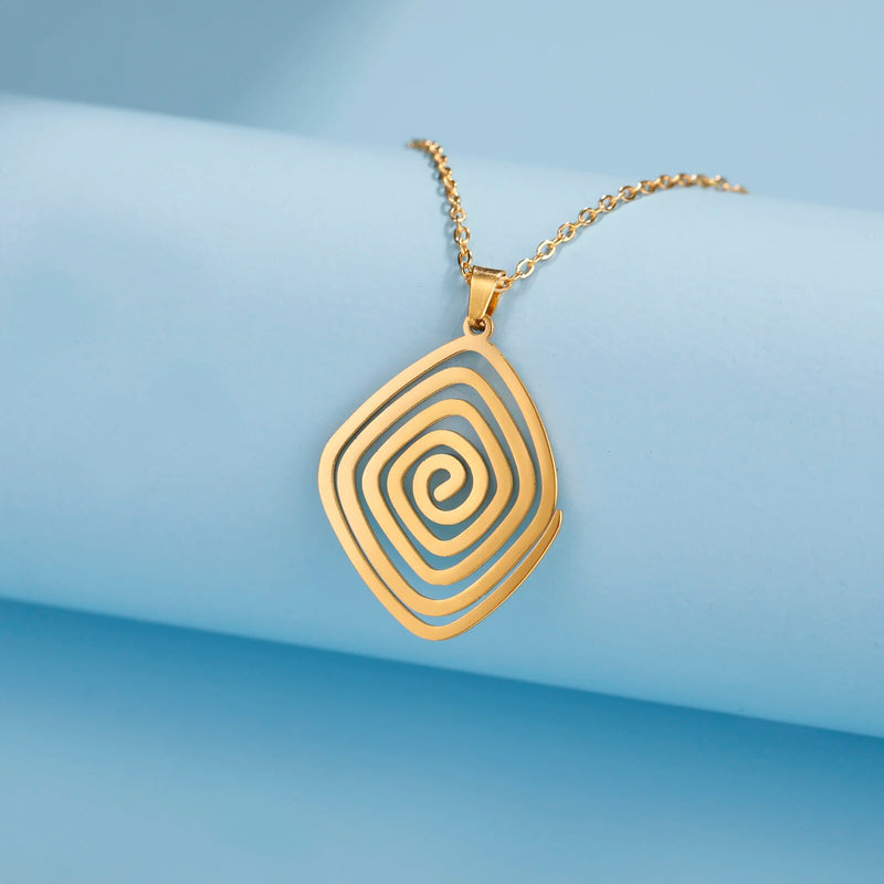 Necklace with spiral pendant