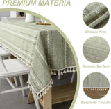 Nappe en Coton-Lin à Rayures Résistante aux Taches