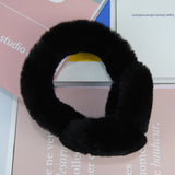 Cache-Oreilles Femme Style Hiver en Fourrure Naturelle de Lapin Rex Doux