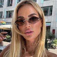 Lunettes de soleil polygonales vintage pour femmes