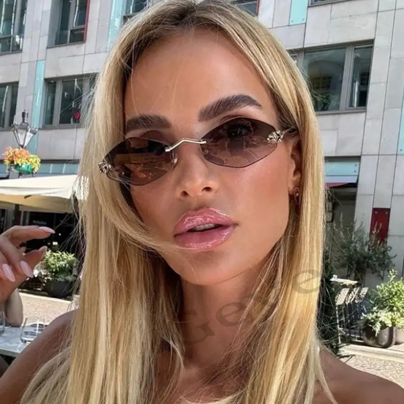 Gafas de sol poligonales vintage para mujer