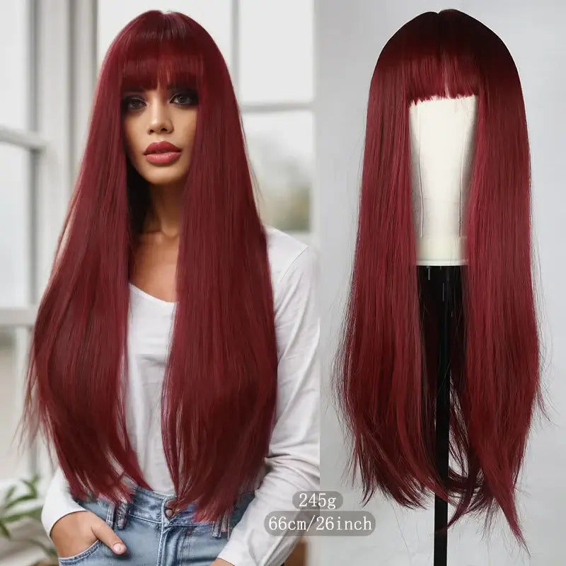 Perruque Synthétique Longue Élégante pour Femme