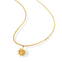 Collier Médiéval en Acier Inoxydable Plaqué Or avec Pendentif Soleil