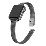 Bracelet milanese fin noir pour Apple Watch