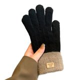 Gants Femme Tricotés Laine Cachemire Écran Tactile Intérieur Polaire Hiver