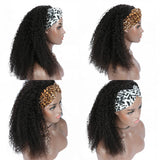 Perruque bandeau Kinky Curly en cheveux 100 % humains