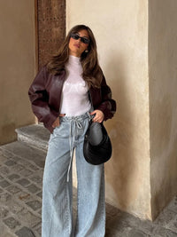 Veste en cuir PU élégante pour femmes