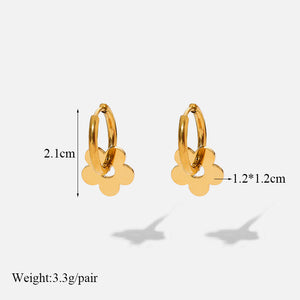 Boucles d'oreilles pendantes motif floral