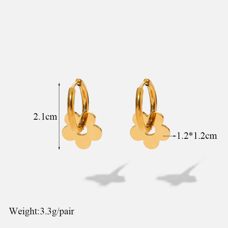 Boucles d'oreilles pendantes motif floral