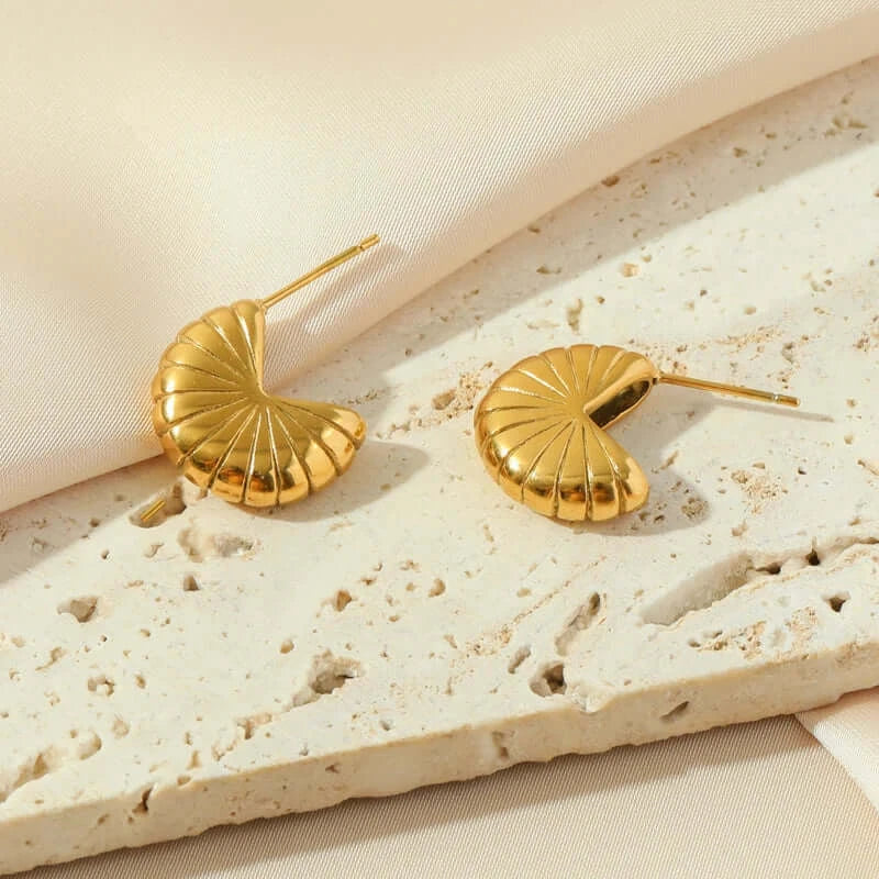 Boucles d'oreilles rondes en acier inoxydable