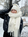 Écharpe Épaisse Femme Hiver Style Classique Polyester Doux à Franges Chaudes