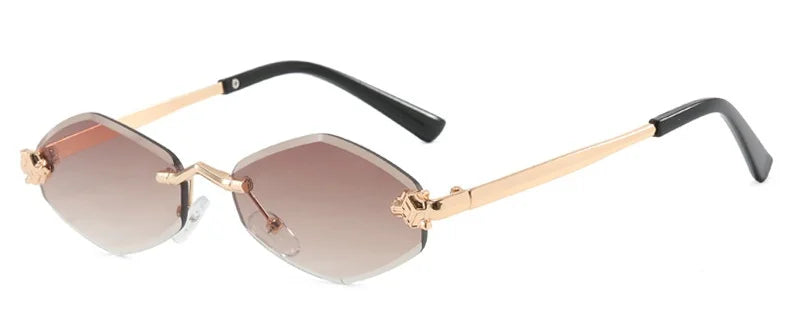 Lunettes de soleil polygonales vintage pour femmes