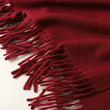 Écharpe Femme Hiver Style Classique Polyester Épais à Franges Chaud Extérieur