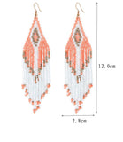Boucles d'oreilles bohémiennes serties longues perles - EMAKUJITIA